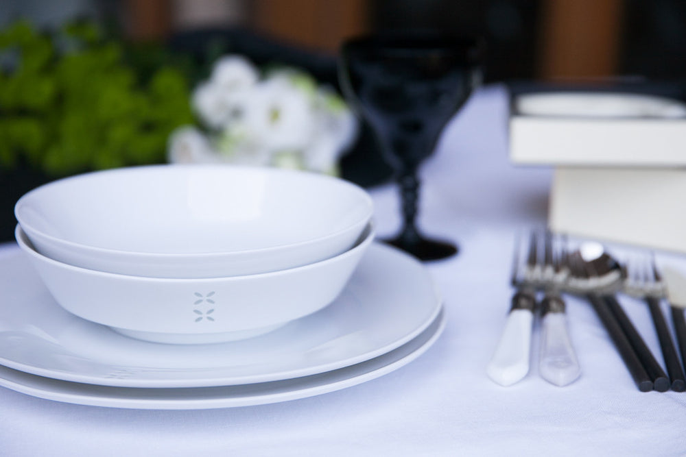 rice-grain porcelain dinner set