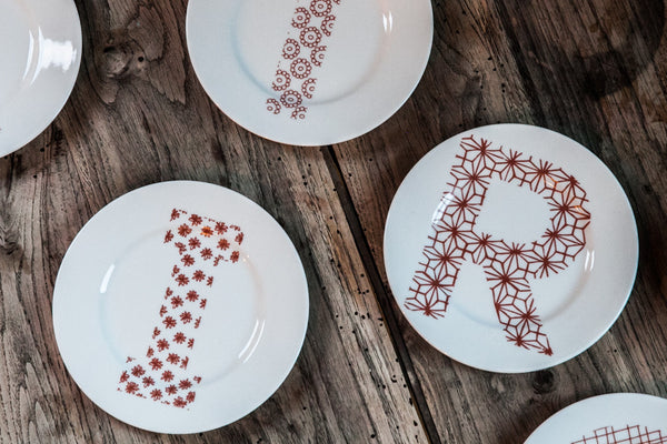 Alphabet Porcelain Plates