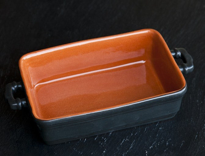 Ceramic baking dish, Pottery serving dish with shops black print, Handmade pottery, Rustic Unique Serving Dish